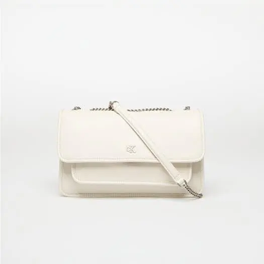 Calvin Klein White Chain Shoulder Crossbody Flap Bag
