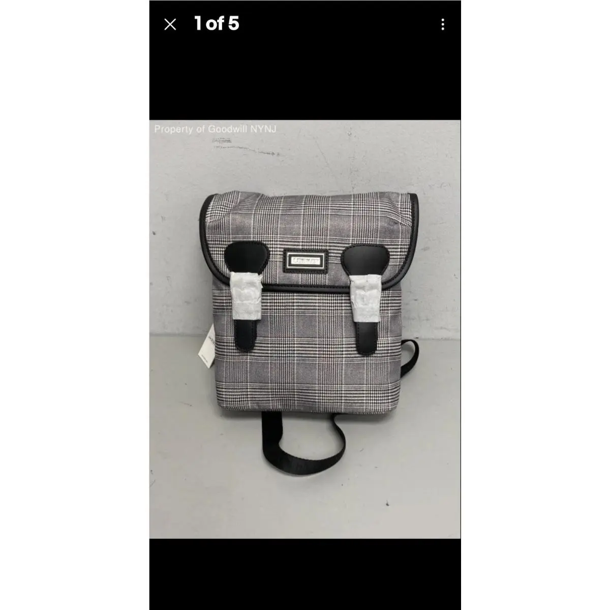 Calvin Klein Belfast Glen Plaid Messenger B W Logo Straps