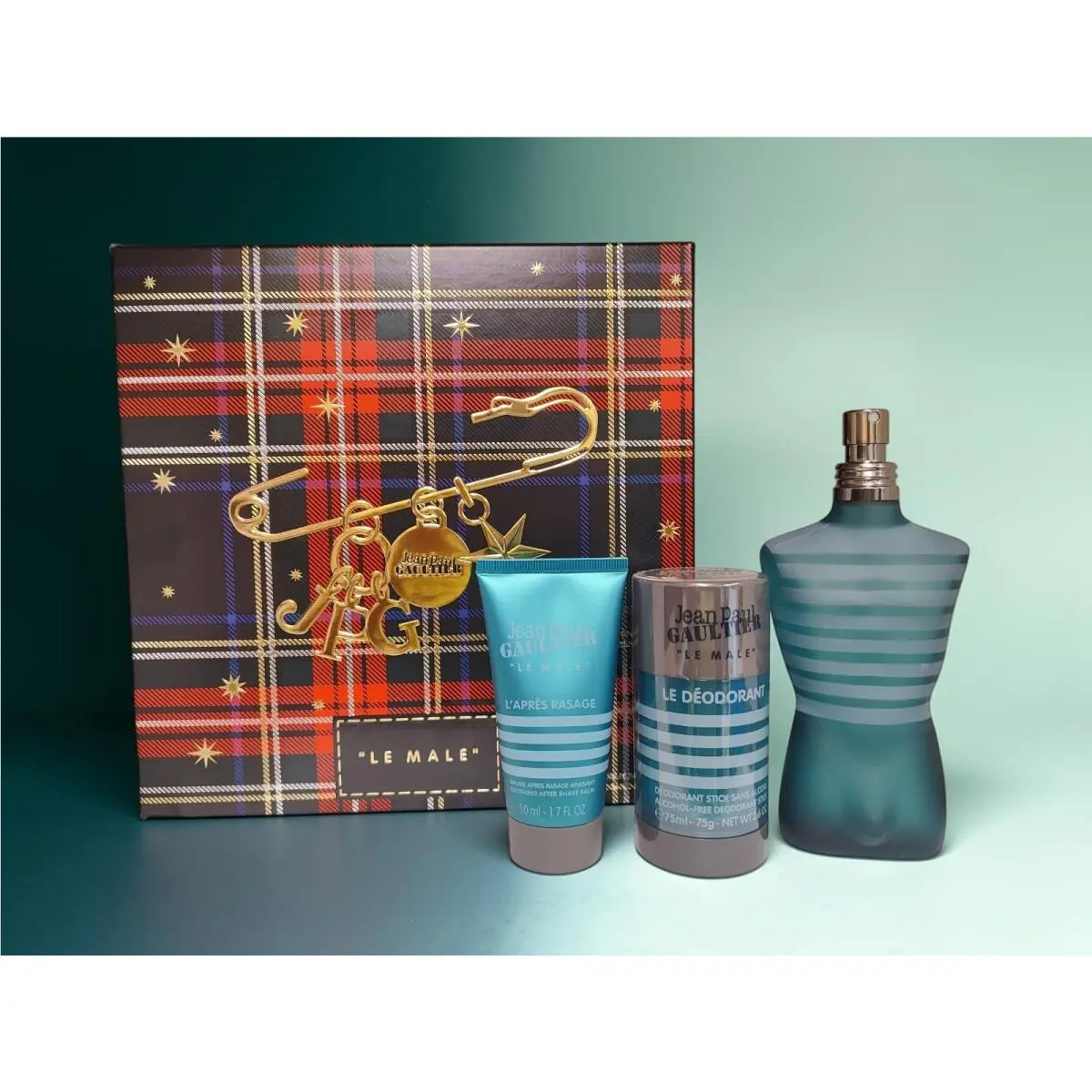 Jean Paul Gaultier LE Male Set 3pc`s Edt 4.2oz After Shave 1.7oz Deo Stick 2.6oz
