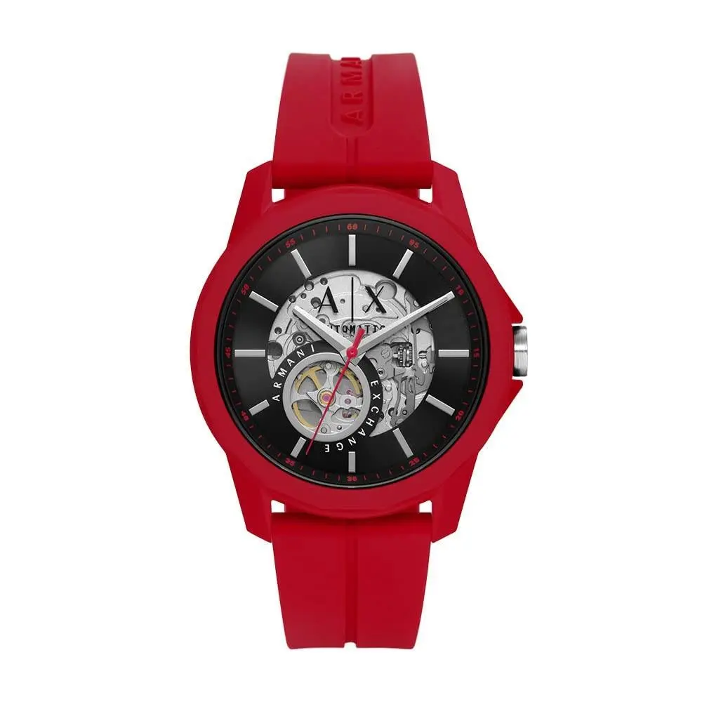 A X Mens Auto Watch Silicone Strap Red 22 AX1728 by Armani Exchange