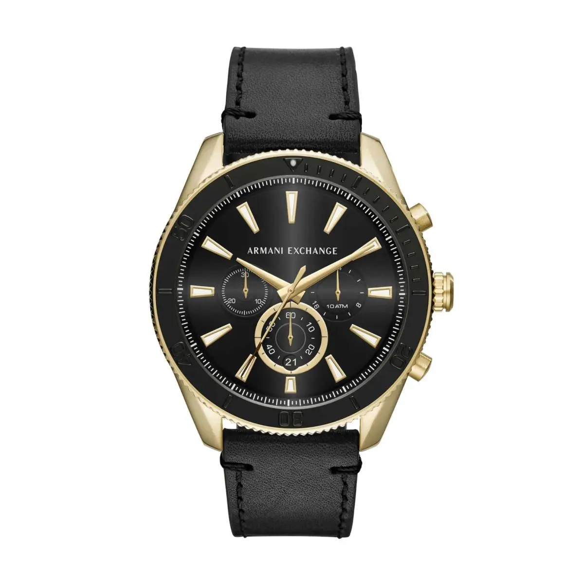 A X Armani Exchange Men`s Chronograph Black Leather Watch Model: AX1818