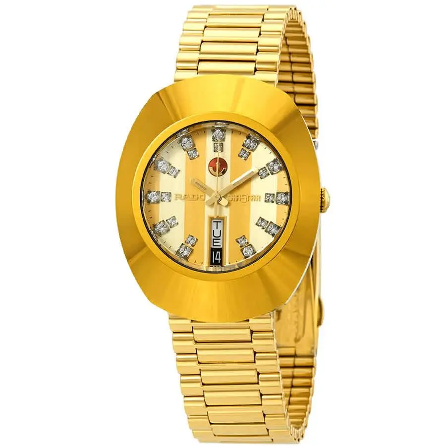 Yellow Gold Diamond Dial Men`s L Watch R12413803 by Rado