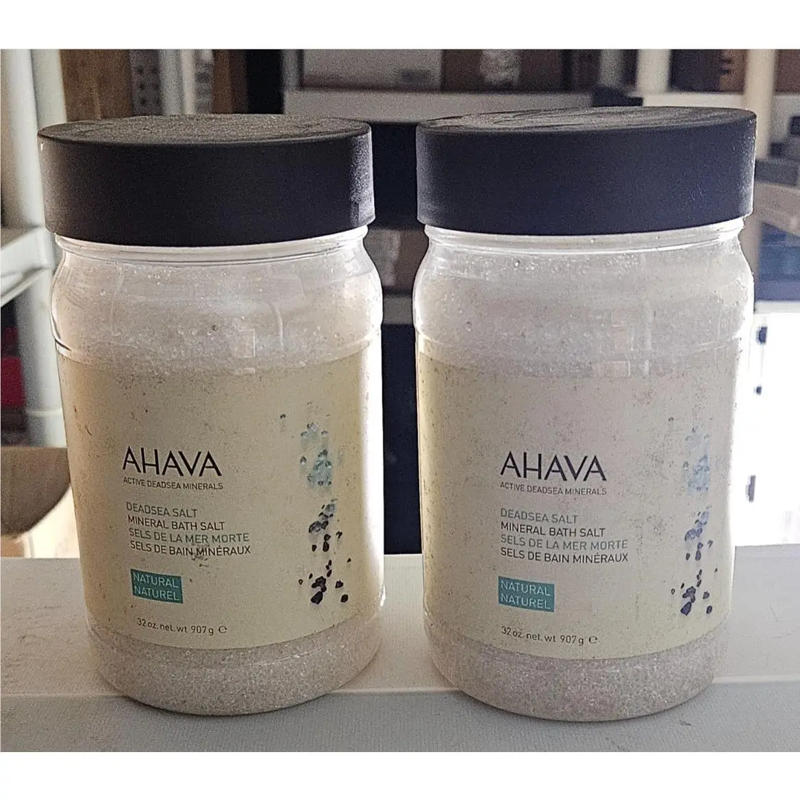 Ahava Dead Sea Salt Mineral Bath Salt Natural 32oz / 907g Lot OF 2