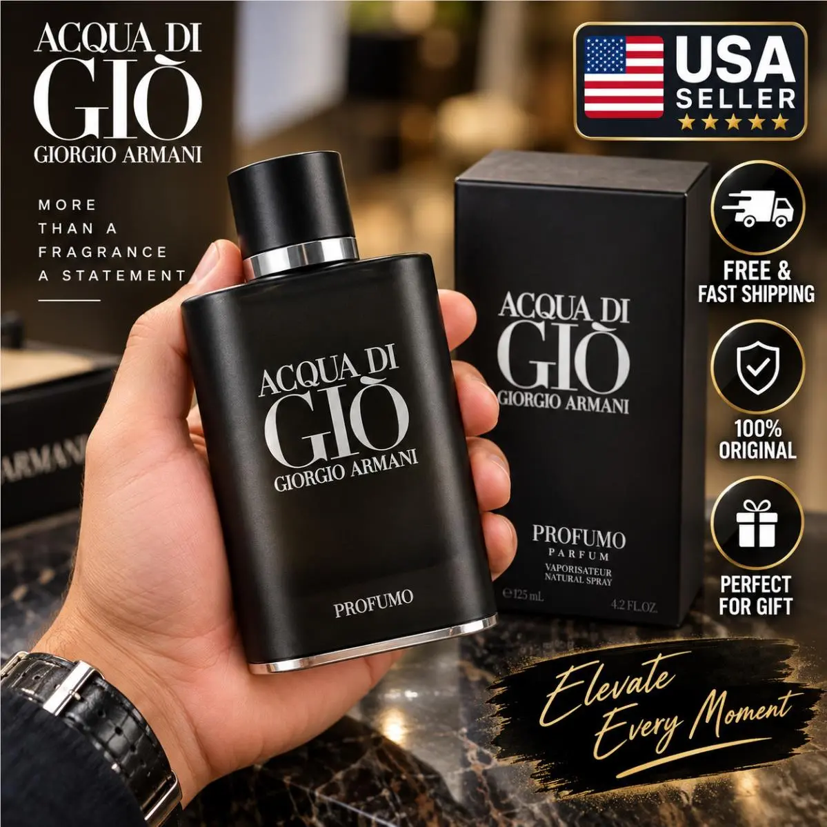 Giorgio Armani Acqua Di Gio Profumo Edp Spray For Men 4.2 oz /125ml