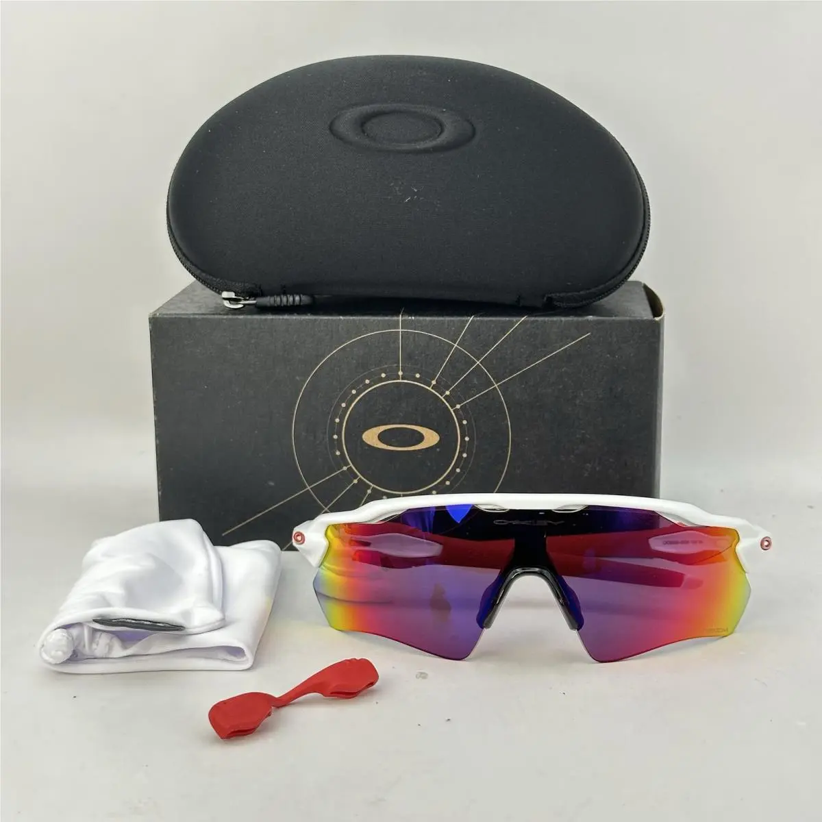Oakley Mens Radar EV Path Half Rim Prizm Sunglasses OO9208 White/road