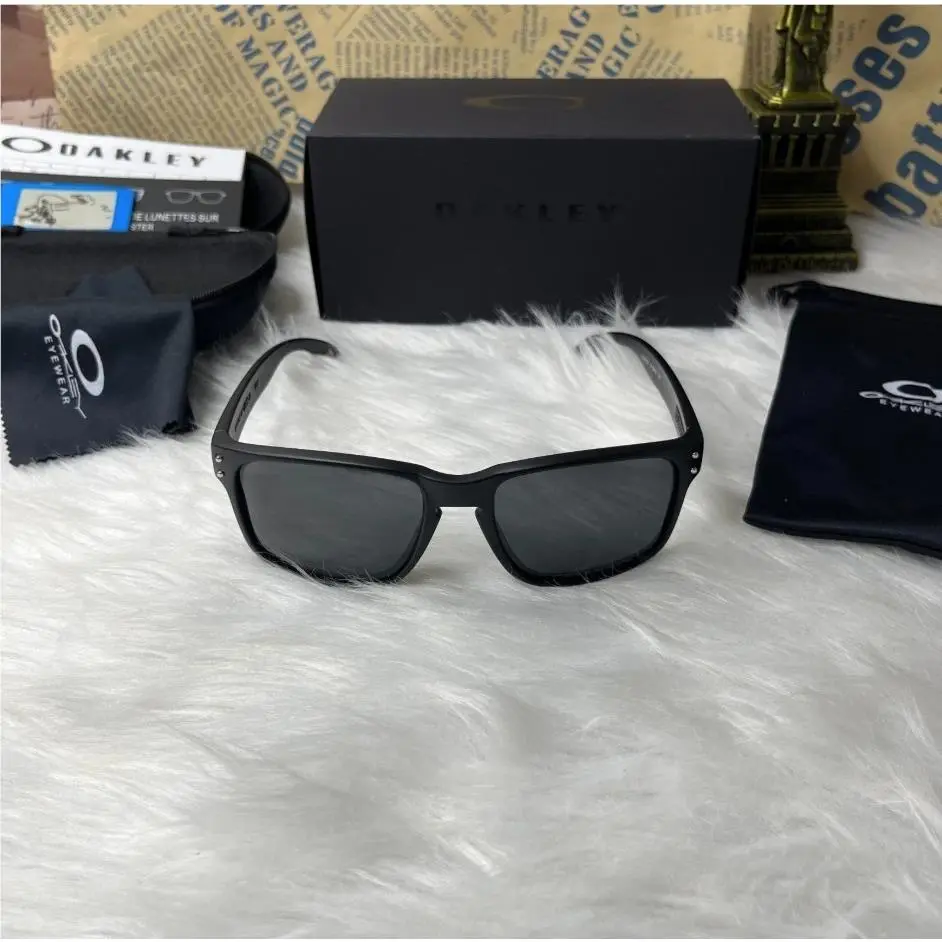 Oakley Style Holbrook Sunglasses Matte Black Frame Black Polarized Lens UV400