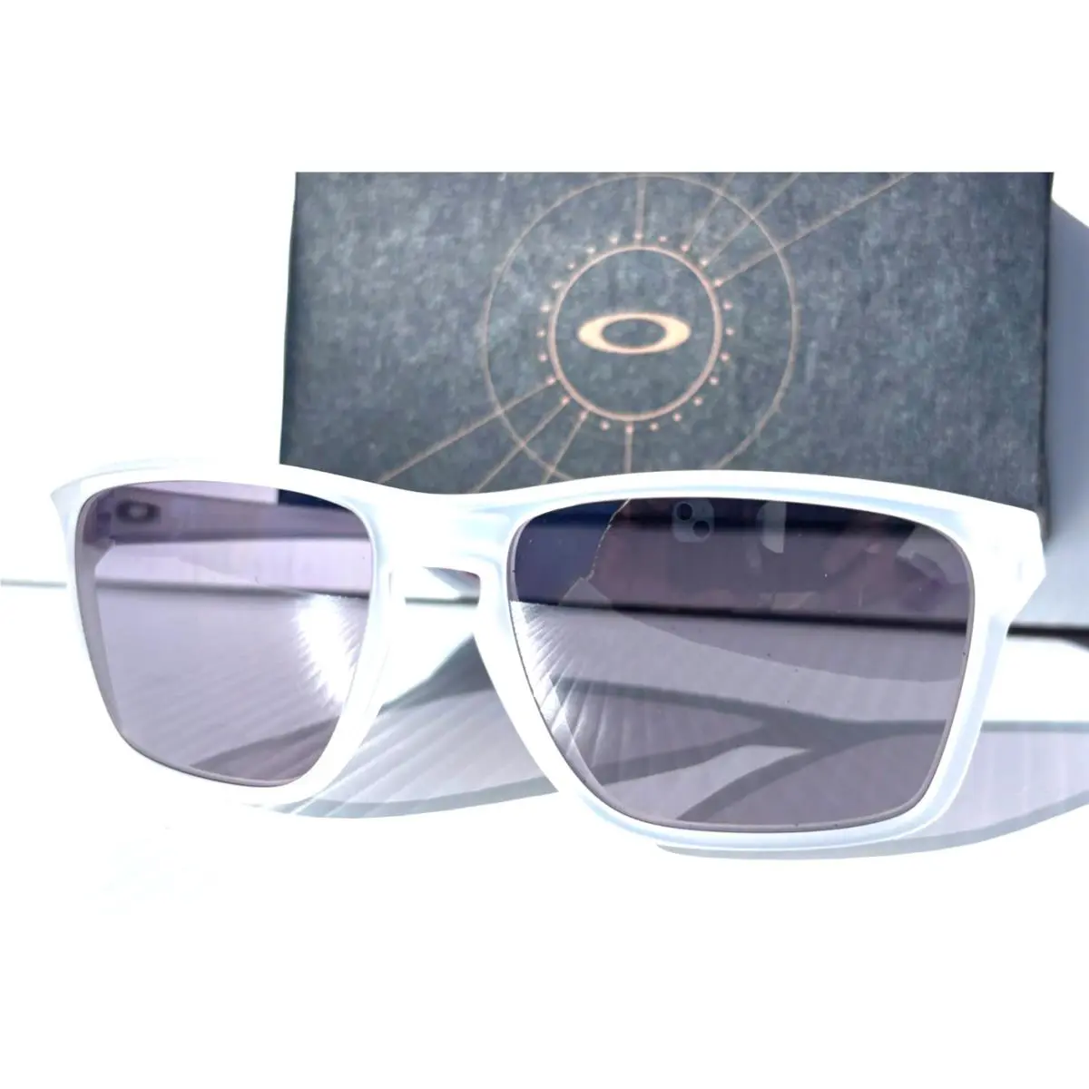 Oakley Sylas XL Matte Clear Prizm Slate Grey Lens Sunglass 9448-45