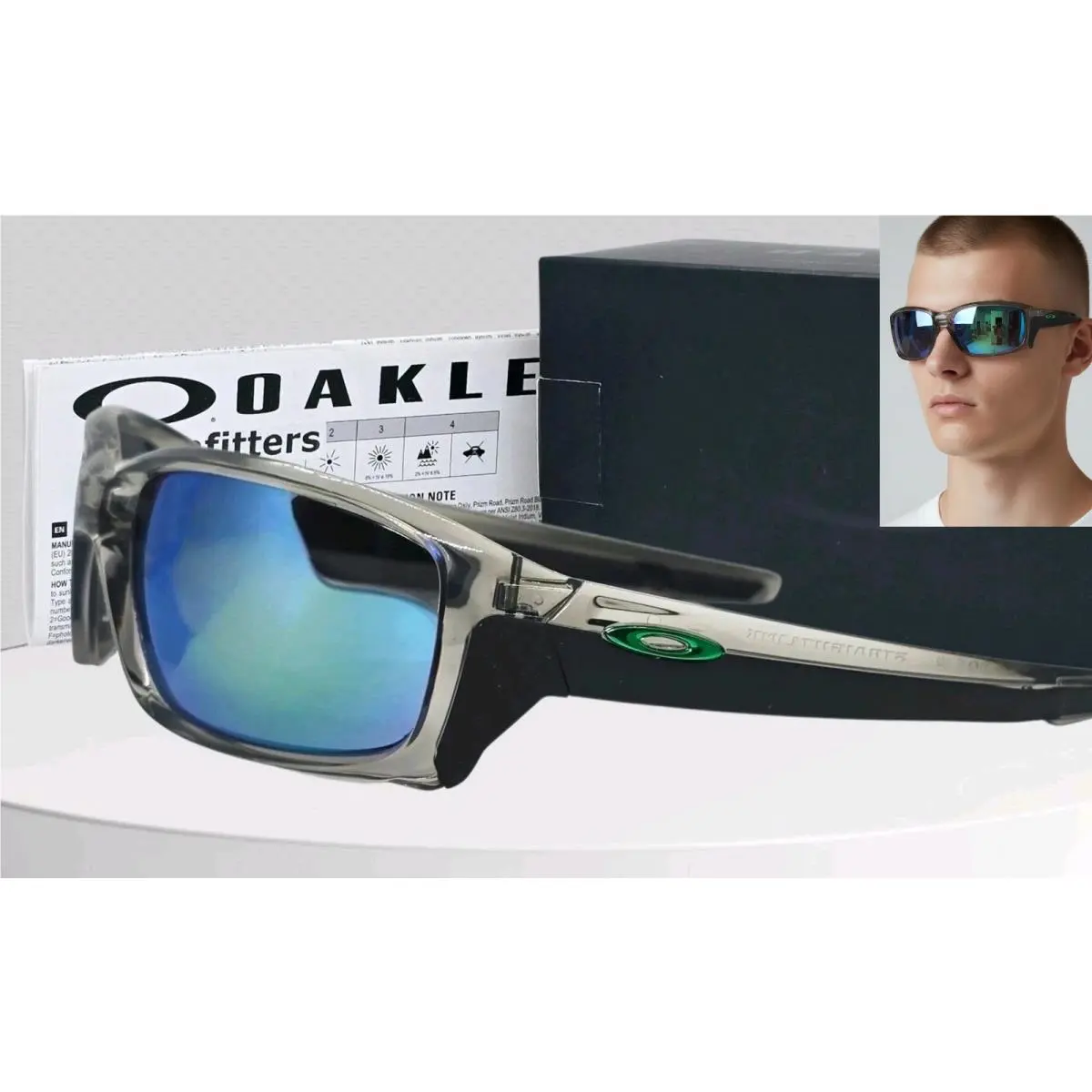 Oakley Straightlink Grey Ink/jade Iridium OO9331-03 Sunglasses