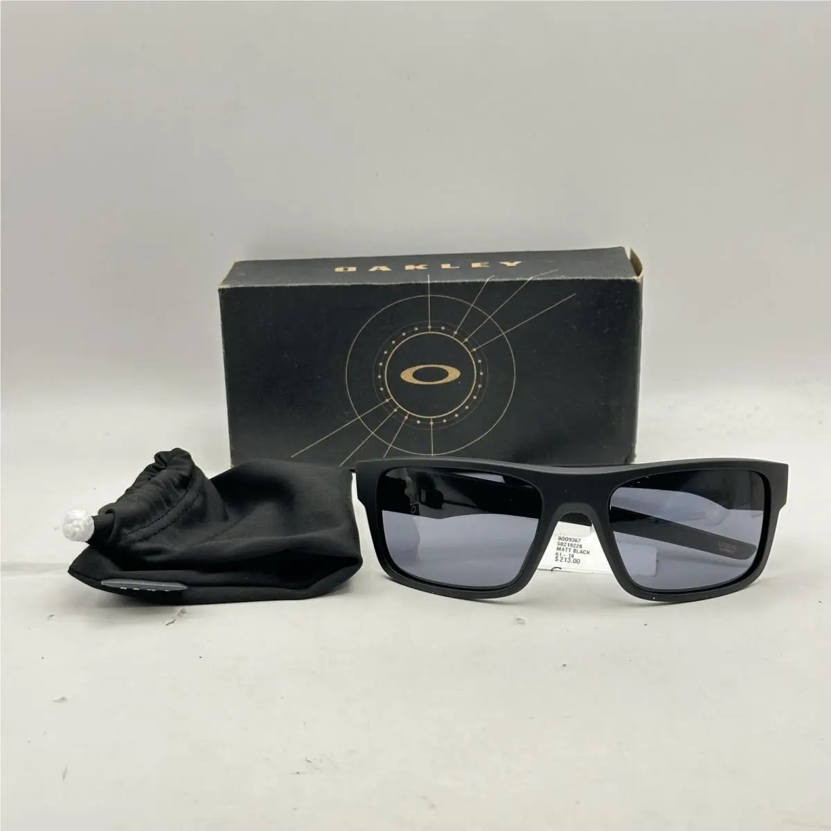 Oakley Mens Drop Point Square Wrap Full Rim Sunglasses OO9367 Matte Black