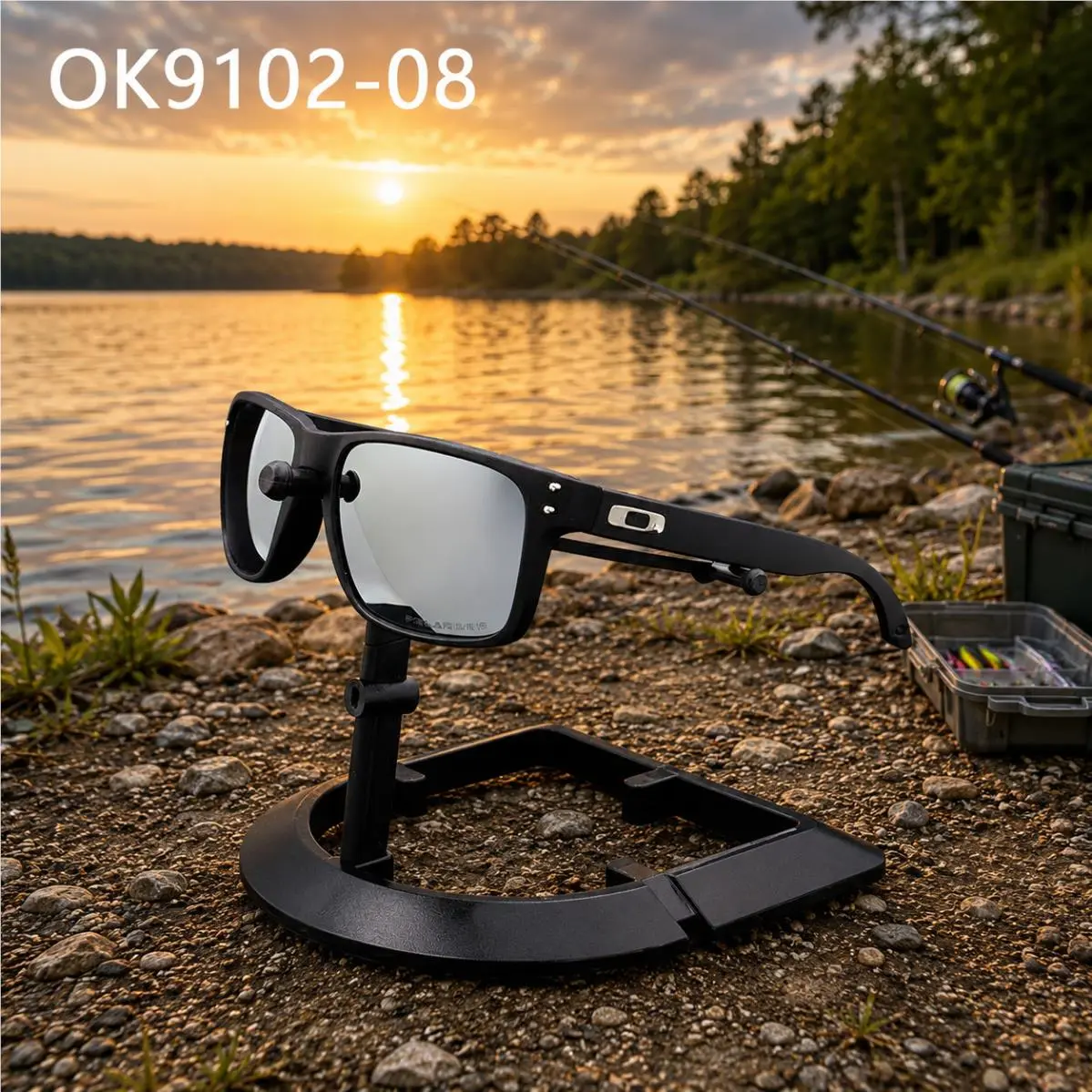 Oakley Holbrook Sunglasses Black Frame Silver Mirror Polarized Lens UV400