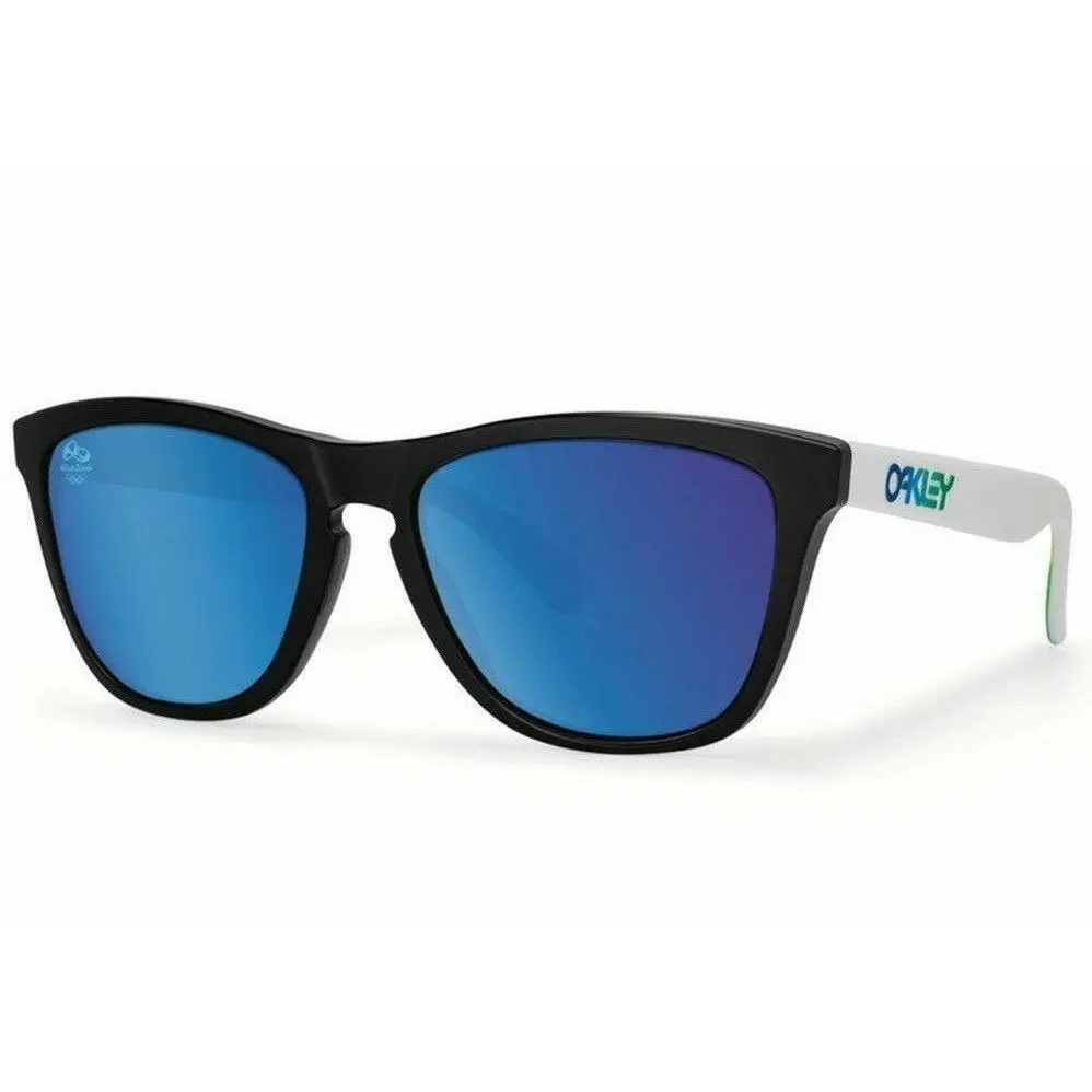 Oakley Frogskins Brazil Olympics Black White / Sapphire Iridium OO9013-94