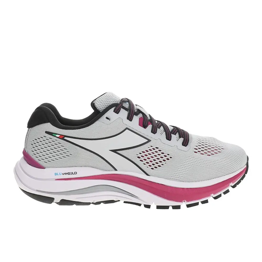 Diadora Mythos Blushield 7 Vortice Running Womens Grey Pink Sneakers Athletic