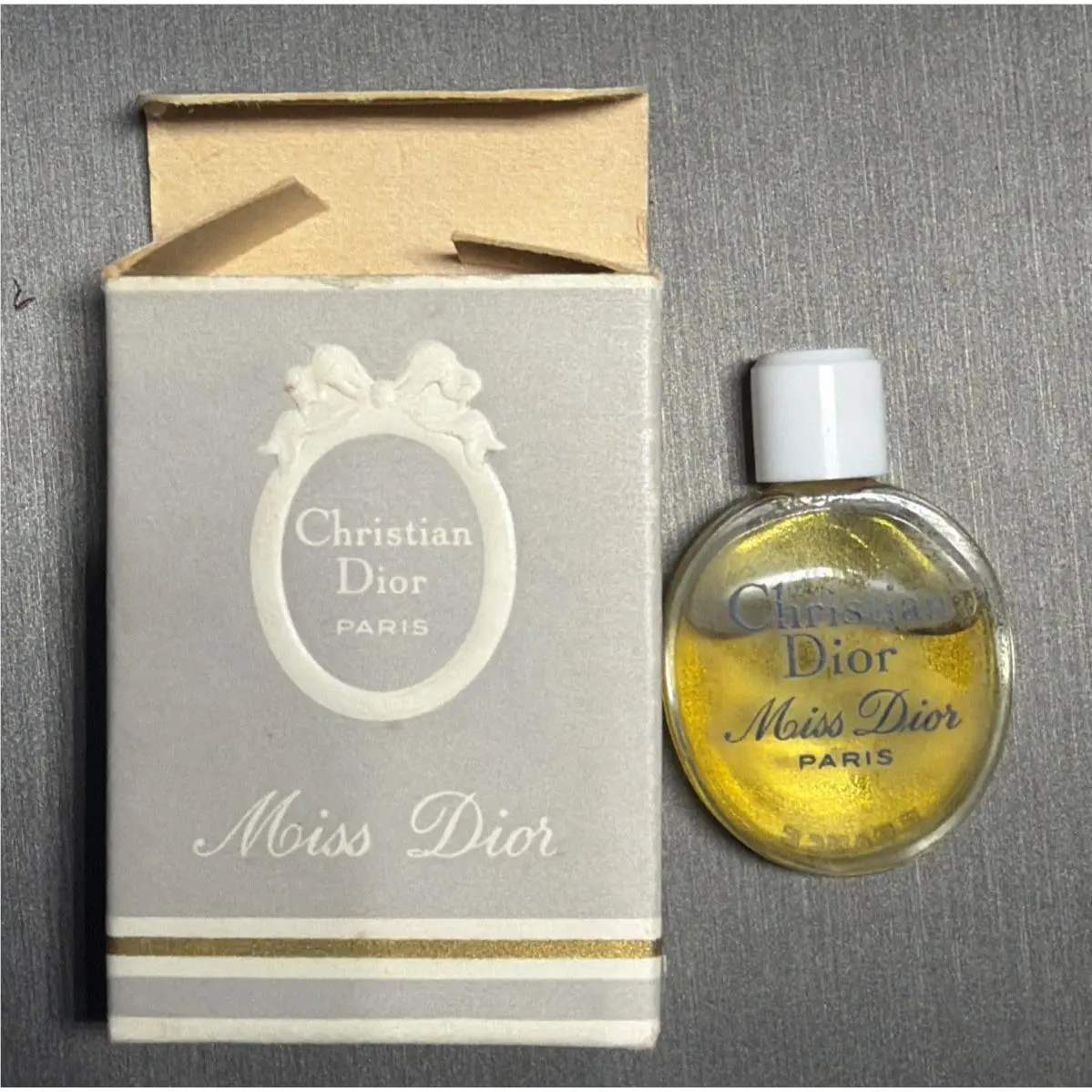 Vintage Christian Dior Miss Dior Paris Mini Perfume Bottle Box 1960s