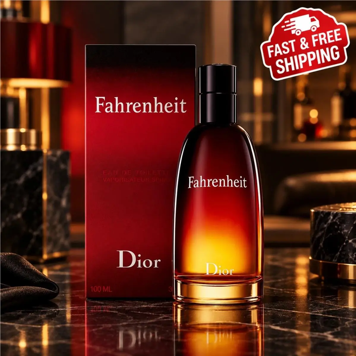 Dior Fahrenheit Eau Toilette Spray 3.4 Fl Oz Men`s Cologne Fragrance