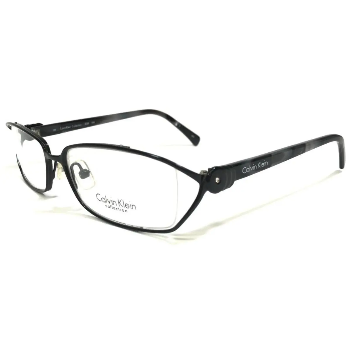 Calvin Klein Eyeglasses Frames 494 599 Black Gray Tortoise Half Rim 52-16-130