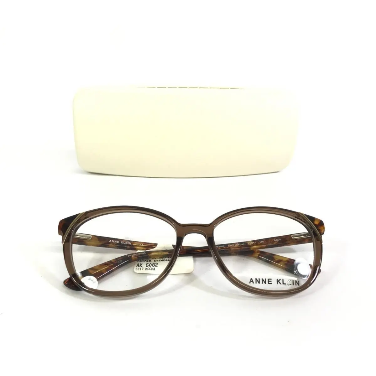 Anne Klein Eyeglasses Frames AK5082 200 Mocha Brown Cat Eye Full Rim 53-17-135
