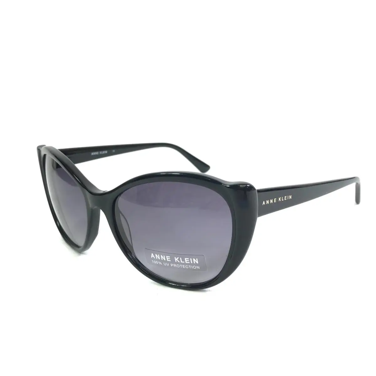 Anne Klein Sunglasses AK7055 001 Black Cat Eye Frames with Gray Gradient Lenses