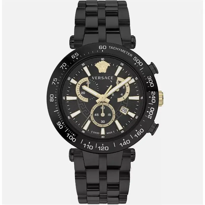 Versace VEJB00722 Bold Chronograph IP Men`s Watch 46mm