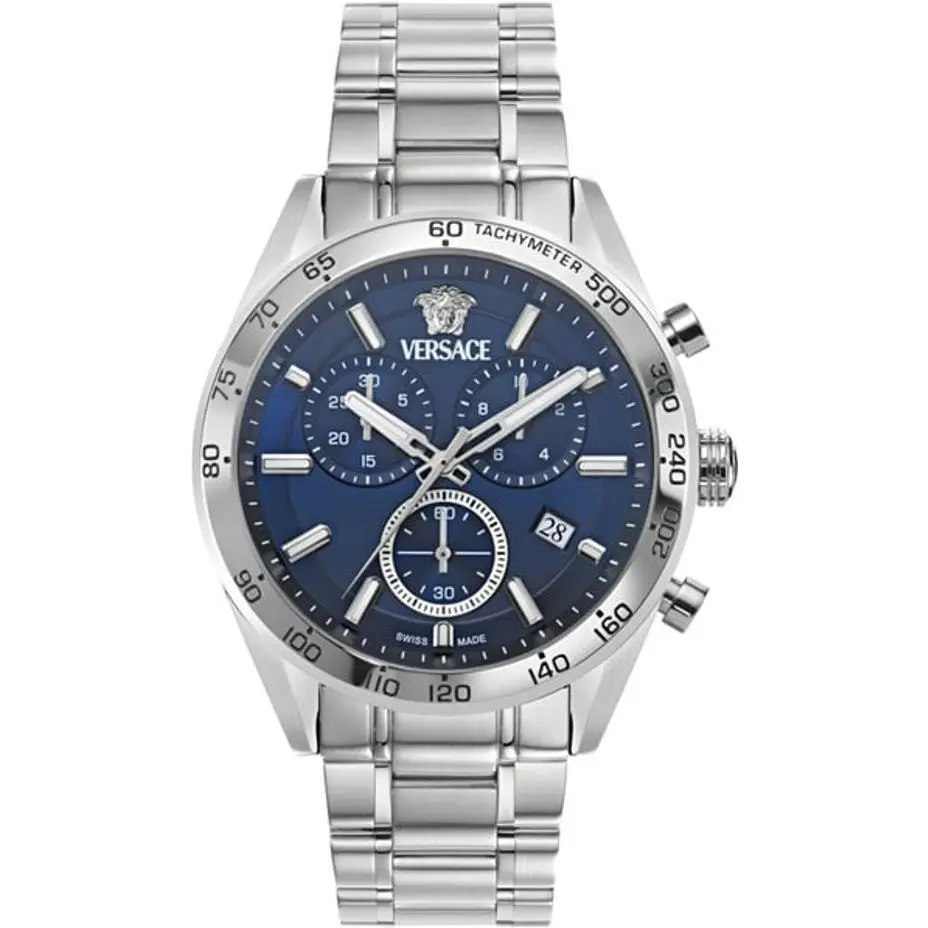 Versace V-code Chronograph Men’s Swiss Stainless Steel Watch VE0CA0124
