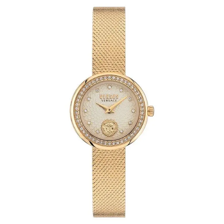 Versus Versace Lea Petite Mesh Strap Watch 28mm in Yellow Gold