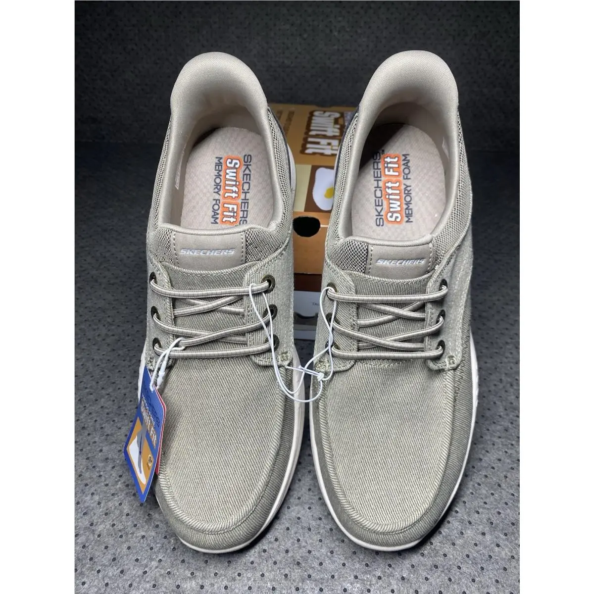 Skechers Hand Free Canvas Swift Fit Men’s Size 12 Wide Fit Taupe Outdoors