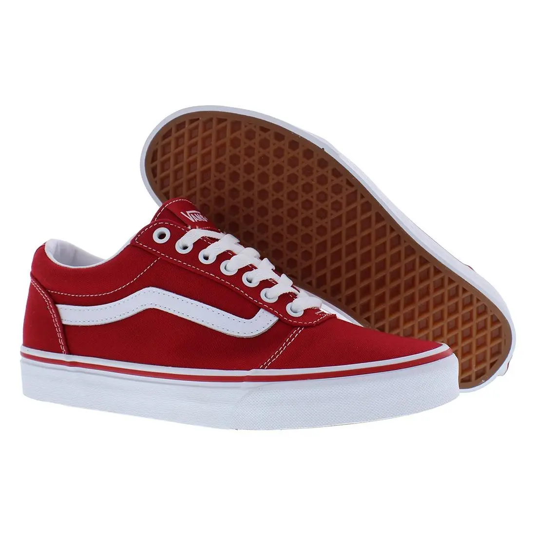 Vans Ward Mens Shoes Size 8 Color: Racing Red/white