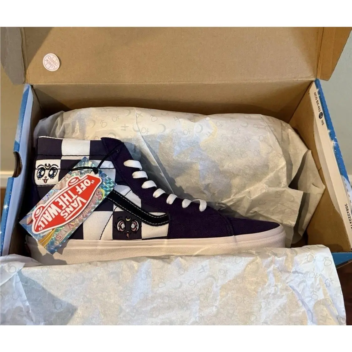 Vans x Sailor Moon 2022 Unisex High Top Sneakers Purple/white Check M-9.5 / W-11