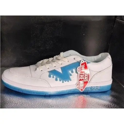 Vans Lowland CC Drip Slushie Mens 13 White Blue Comfycush Skate Sneakers