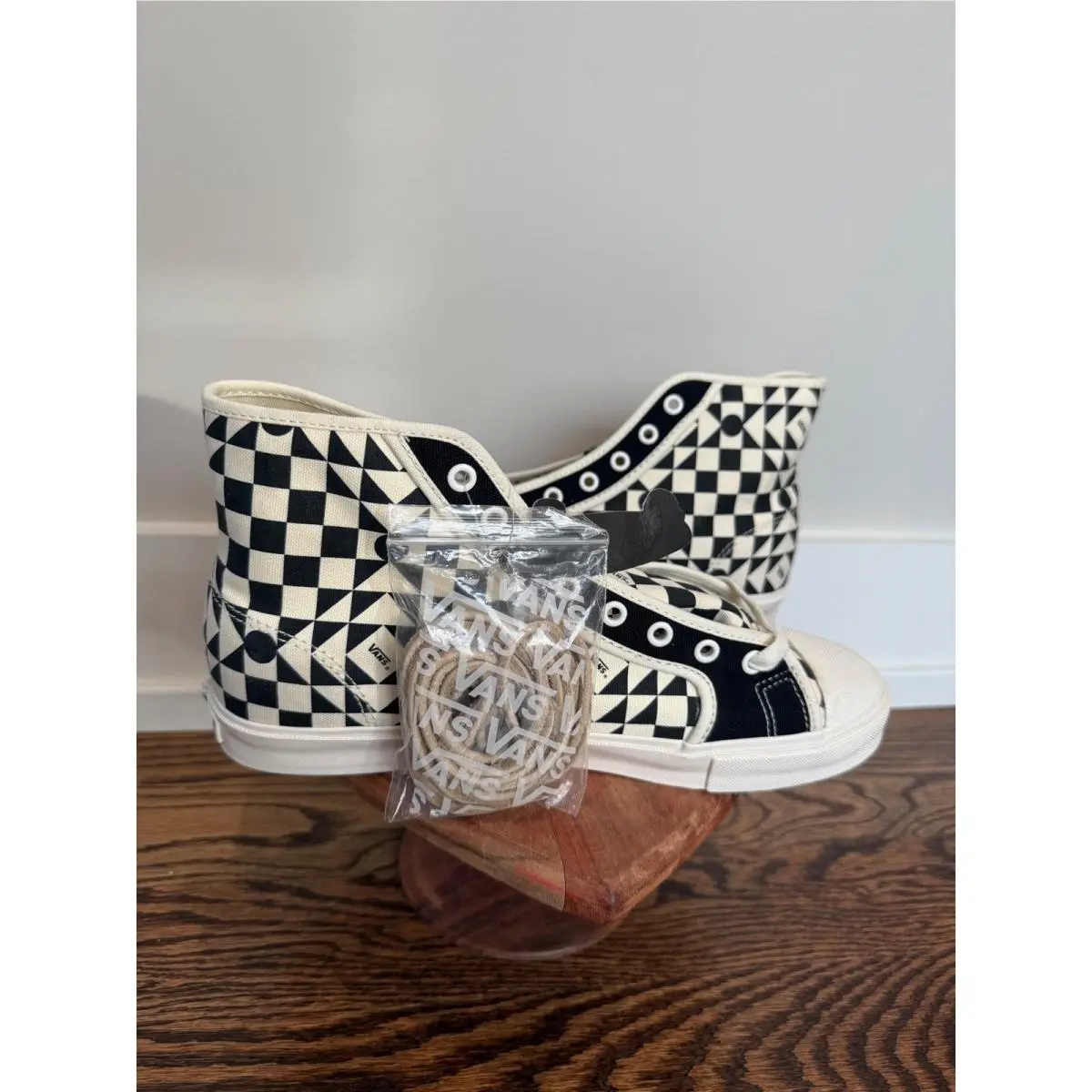 Vans Vault OG 24 LX Geometric Checkerboard High Top Sneakers Black White 10