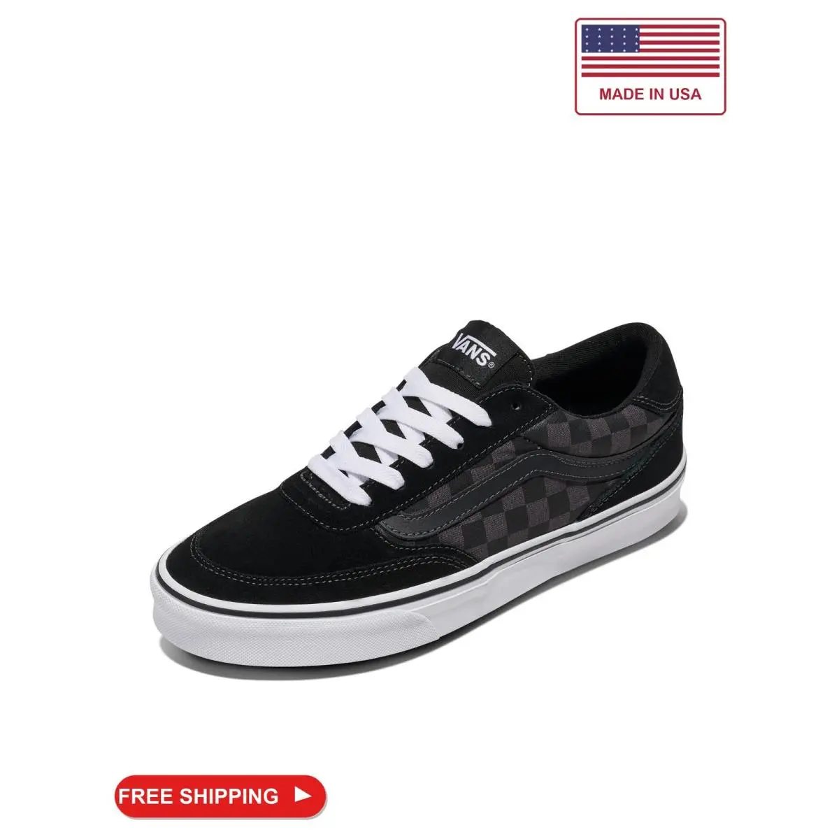 Vans Men`s Brooklyn LS Shoe Checkerboard Black/asphalt 8.5