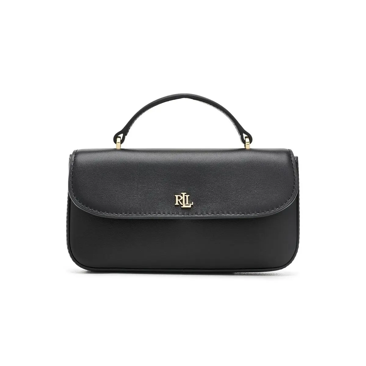 Woman`s Handbags Lauren  Leather Marcy Crossbody Wallet Black by Ralph Lauren