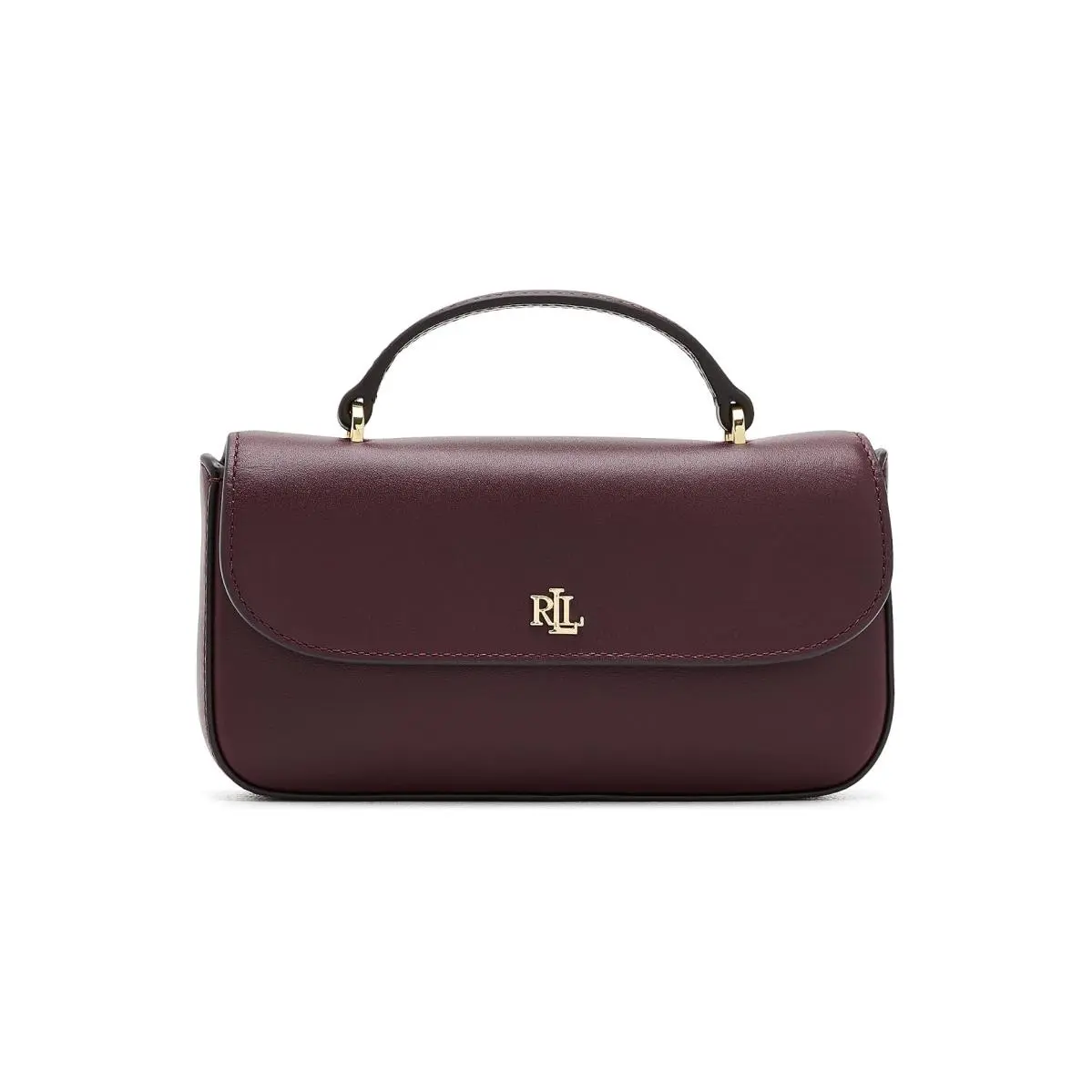 Woman`s Handbags Lauren  Leather Marcy Crossbody Wallet Dark Garnet by Ralph Lauren