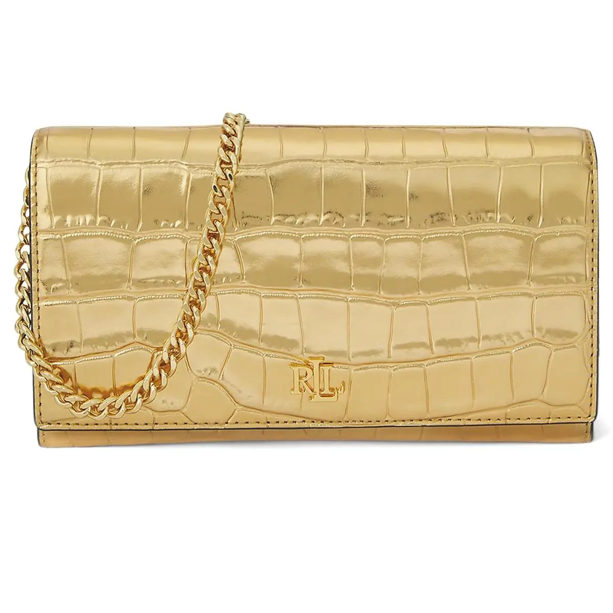 Woman`s Handbags Lauren Ralph Lauren Metallic Medium Adair Ii Crossbody
