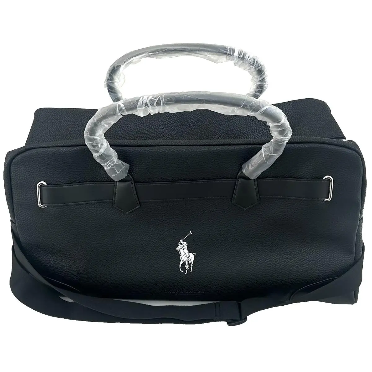 Fragrances Duffle Black Leather Travel Shoulder Gym Bag by Ralph Lauren