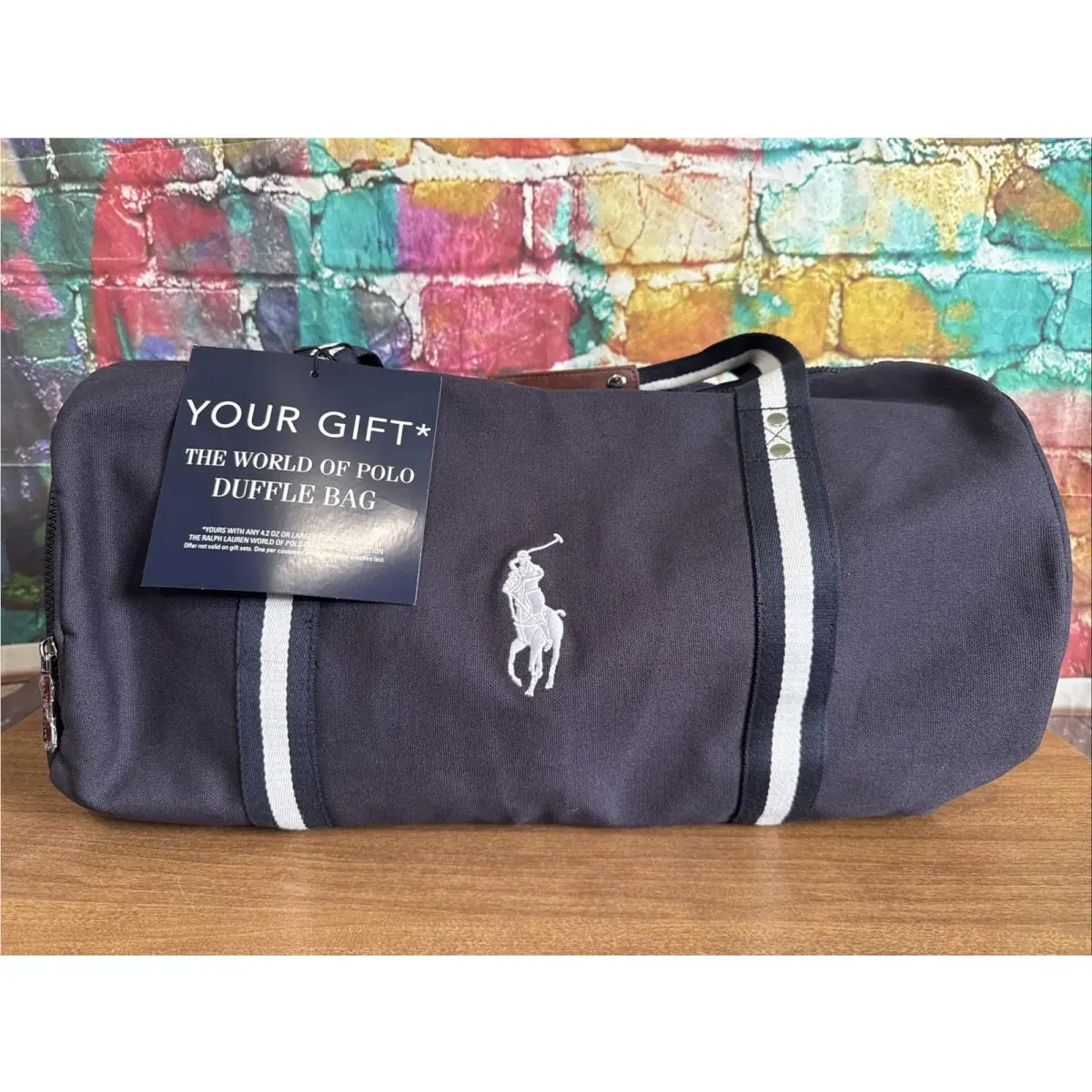 Ralph Lauren Polo Blue Duffel Weekender Bag