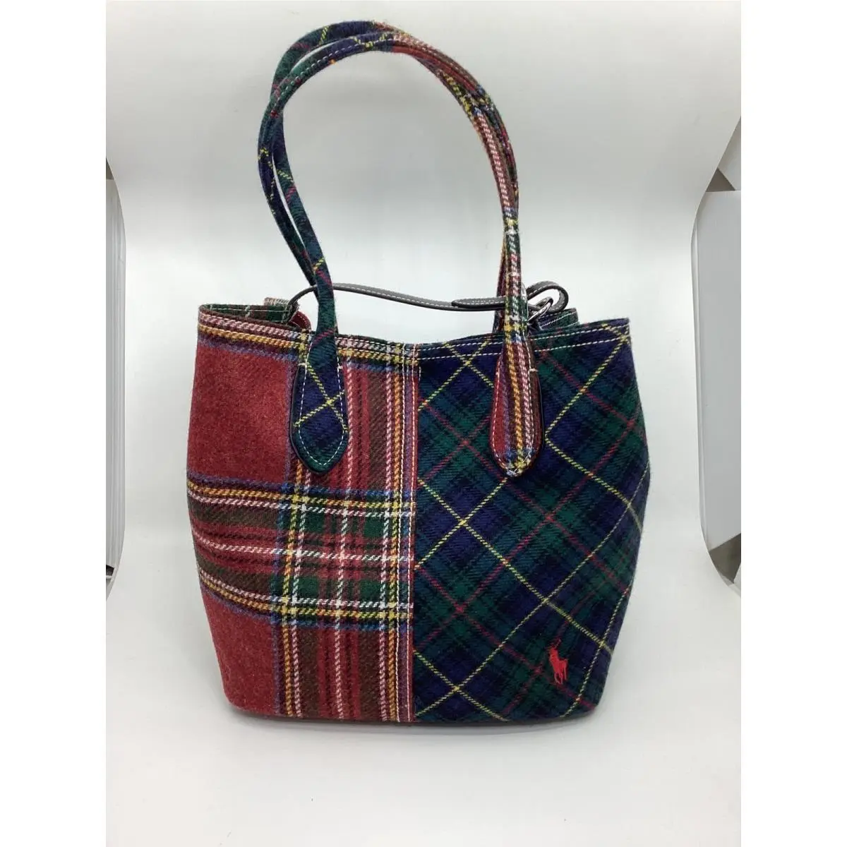 Polo Ralph Lauren Bellport Tote Bag Wool Tartan Plaid Patchwork