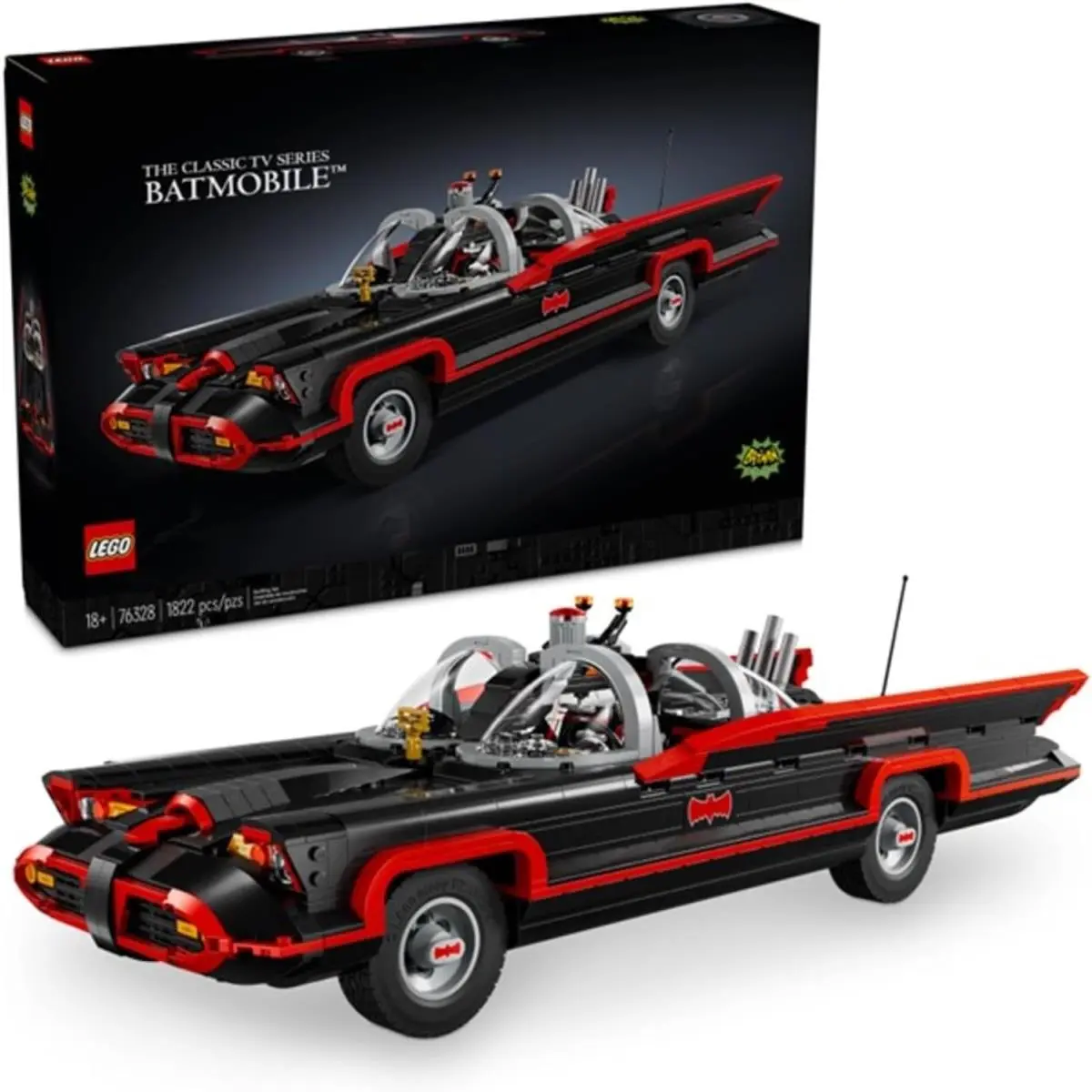 1966 Batmobile Building Set with Batman Minifigure - 1822 Pieces