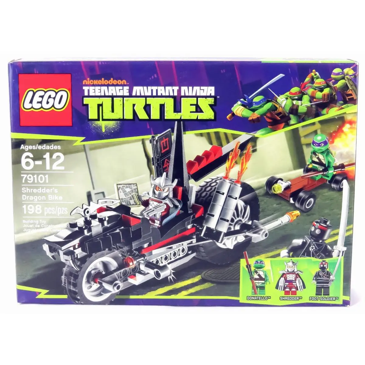 Lego 79101 Tmnt Shredder`s Dragon Bike 3 Minifigure`s 198 Pieces Retired Bnisb