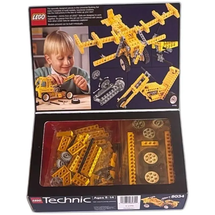 Lego Technic Universal Set 8034 188 Pieces Vintage 1989 Yellow Box