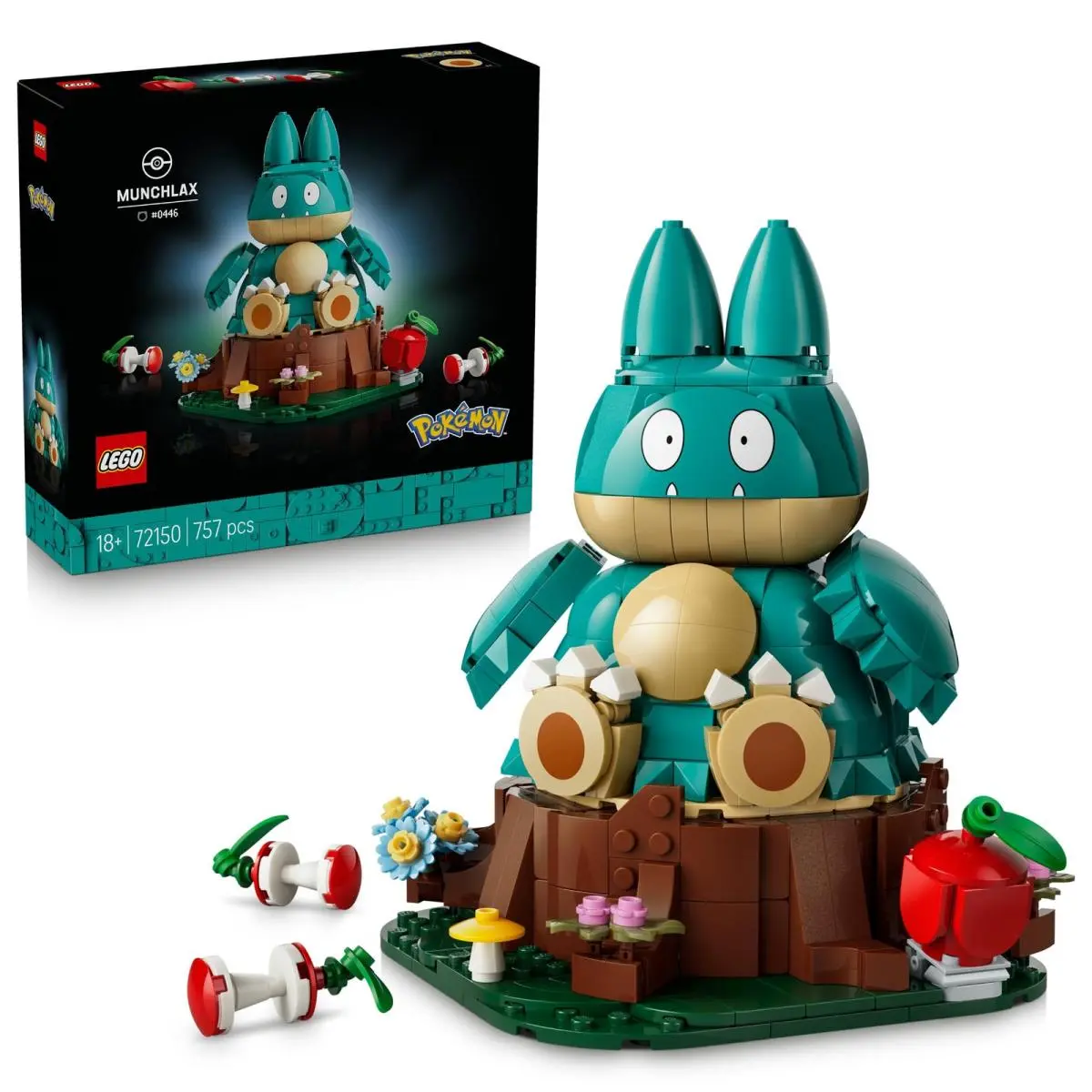 Lego Pokémon Munchlax Figure - Building Set For Adults - Anime Model Kit W/posab