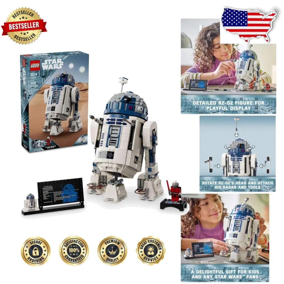 Lego R2-D2 Star Wars 1050pc Set - 25th Anniv. Darth Malak Minifigure
