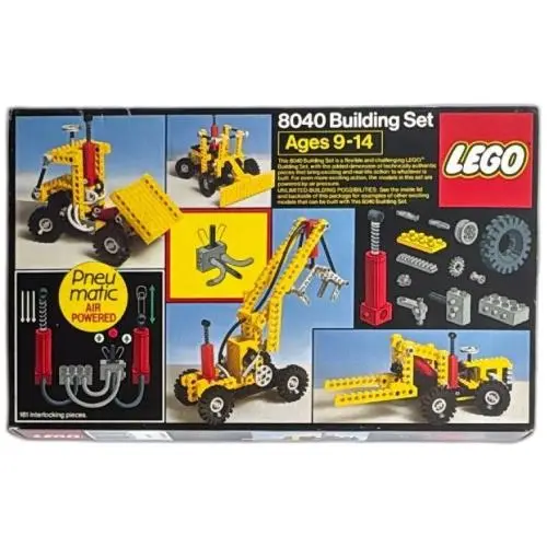 Lego 8040 Technic Building Set Pneumatic Air Powered 1985 Complete Boxed