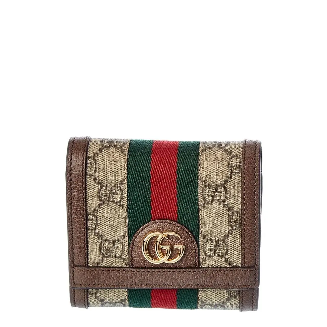 Gucci Ophidia Gg Supreme Canvas Leather Coin Purse Women`s