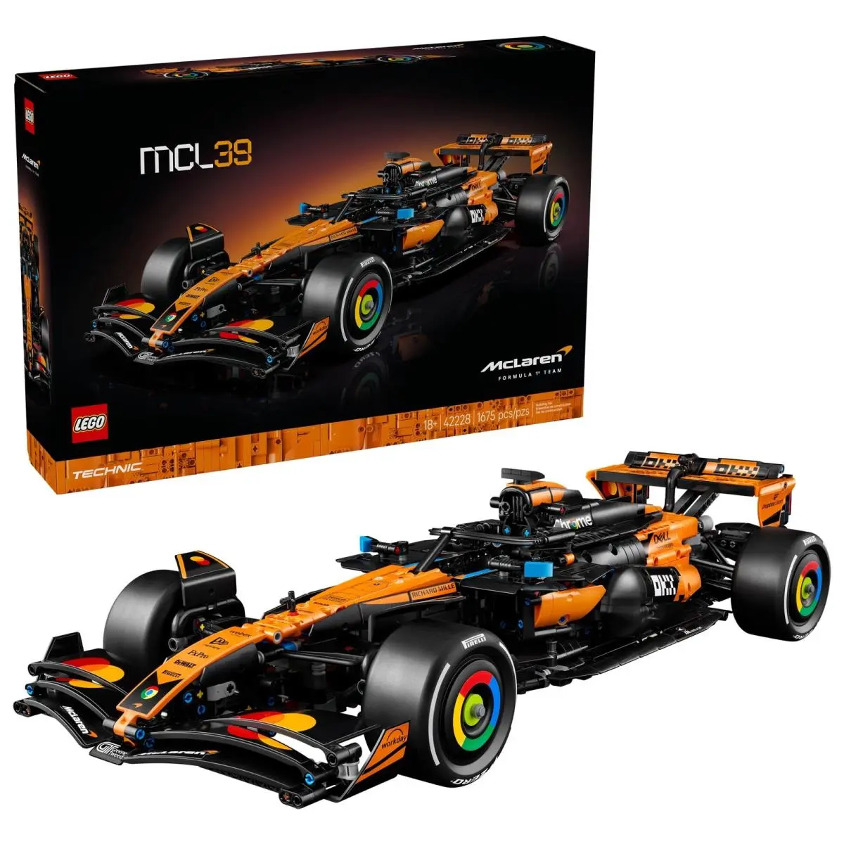 Lego Technic Mclaren MCL39 F1 Car Building Set 1:8 Scale 1675 Pieces