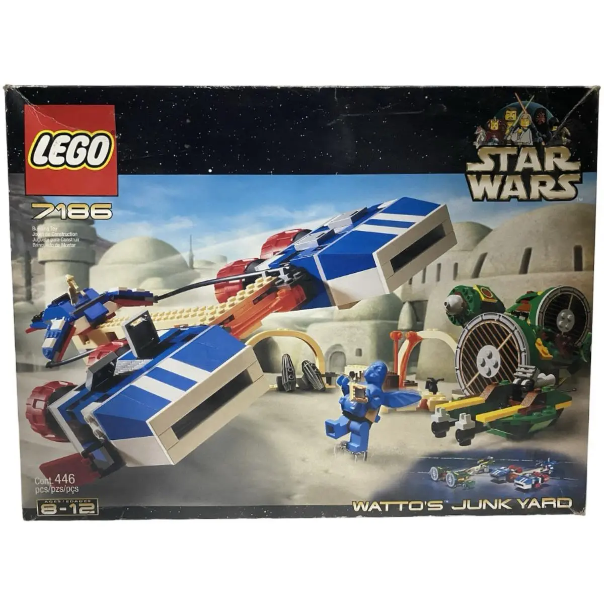 Lego 7186 Star Wars Watto`s Junkyard Vintage 2001 Set w Popped Box Seal Read