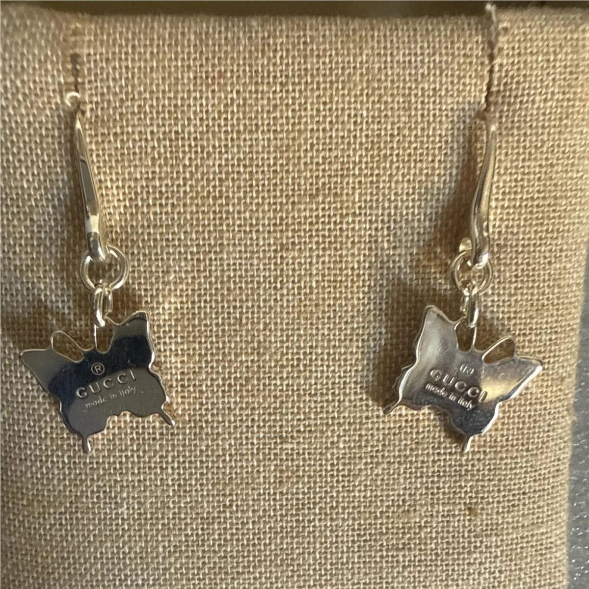 Butterfly-shaped 925 Sterling Silver Hook Drop Dangle Earrings by Gucci