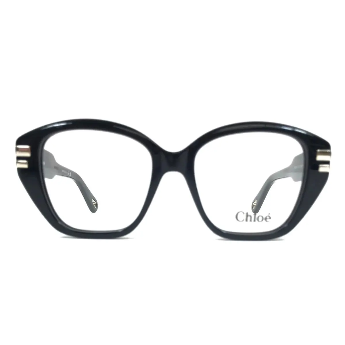 Chloe Eyeglasses Frames CH0267O 001 Polished Black Gold Butterfly 51-17-145