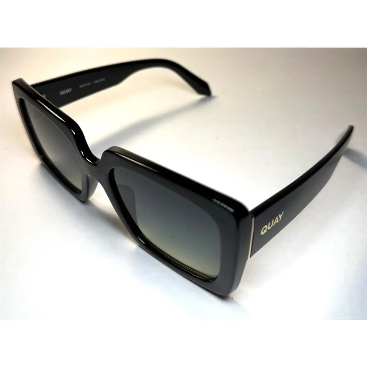 Quay Black Total Vibe Oversized Square Sunglasses + Case