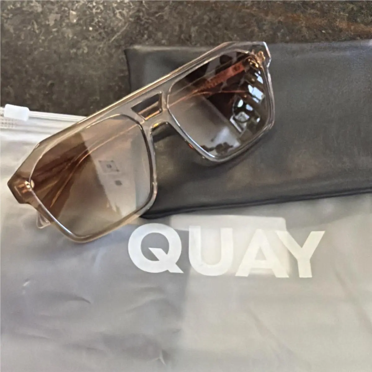 Quay Soundcheck Sand Frame / Sepia Lens Sunglasses 57-15-145 CAT.2 by QUAY