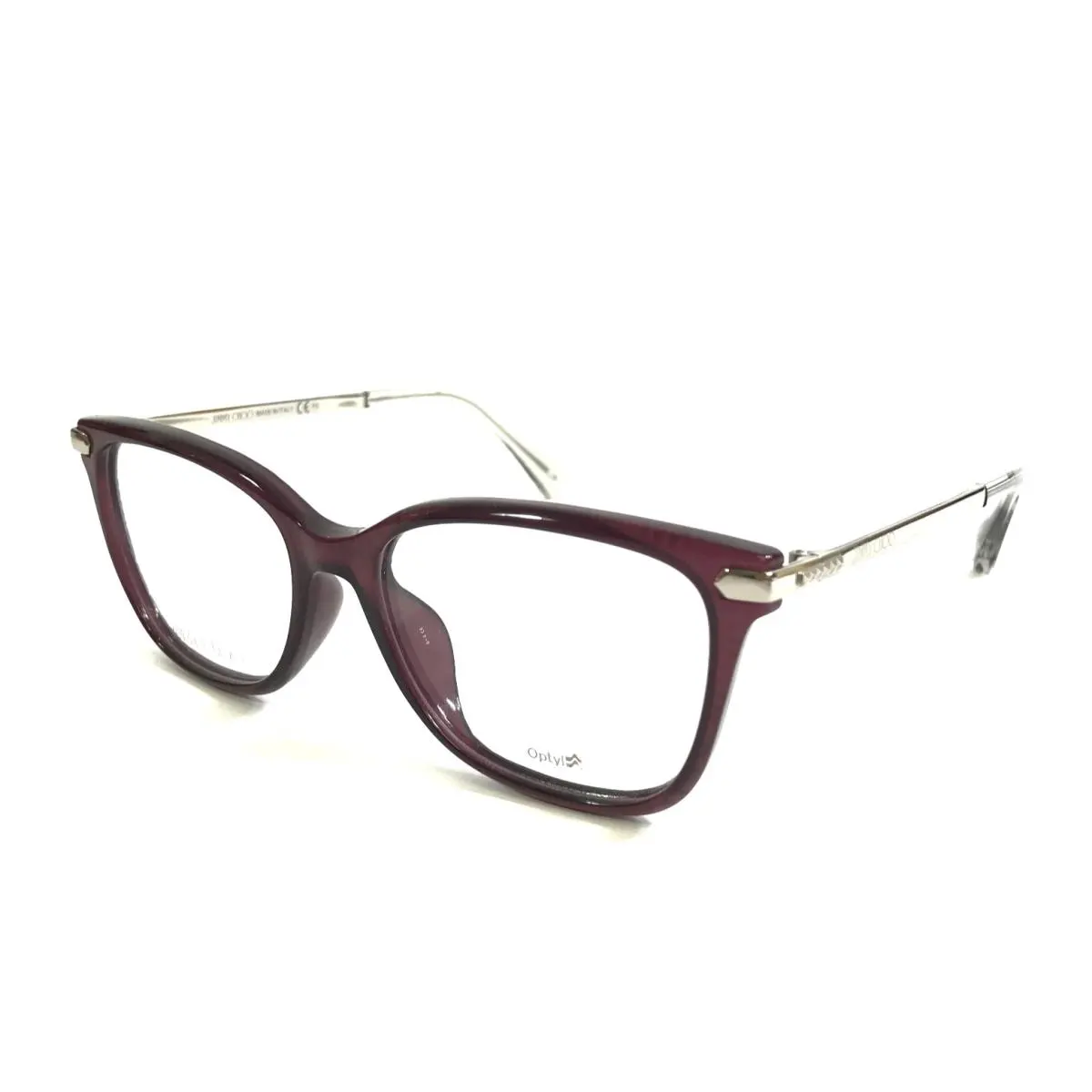 Jimmy Choo Eyeglasses Frames 174 Ojh Violet Silver Cat Eye Full Rim 53-16-140